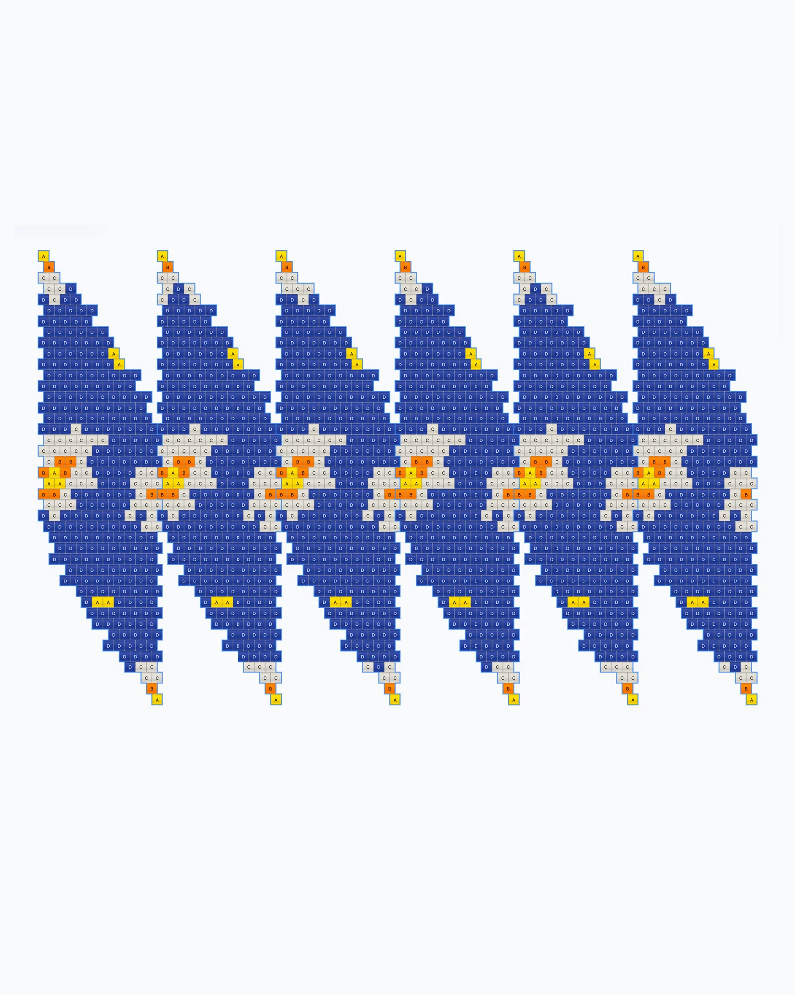 Bead crochet ball chart with six wedges in Wevy