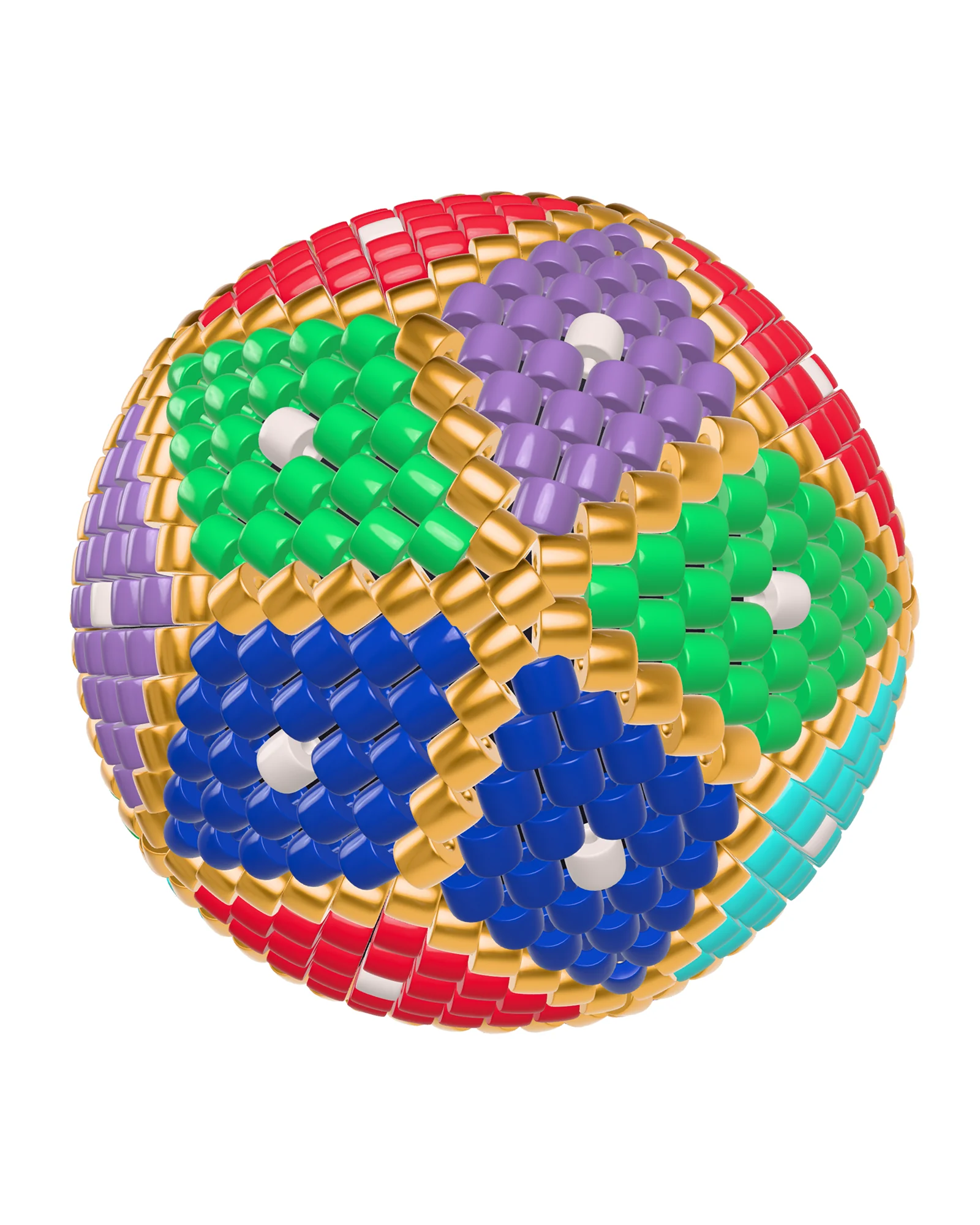 3D preview of a beaded peyote ball