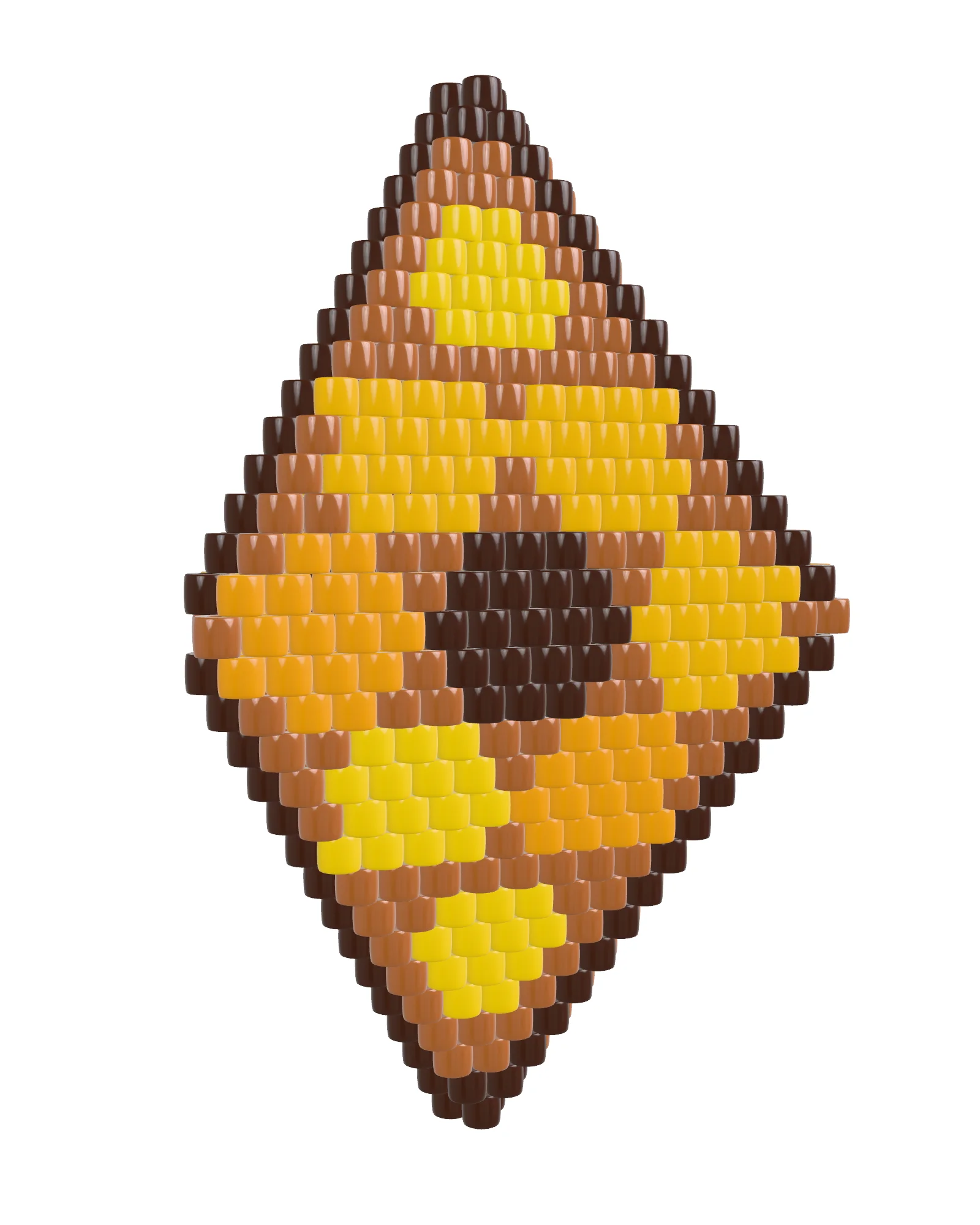 3D preview of a zipped peyote pod bead