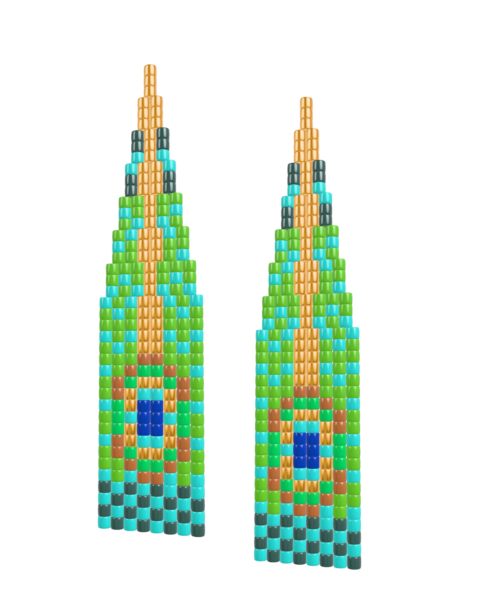 3D preview of a beaded earring