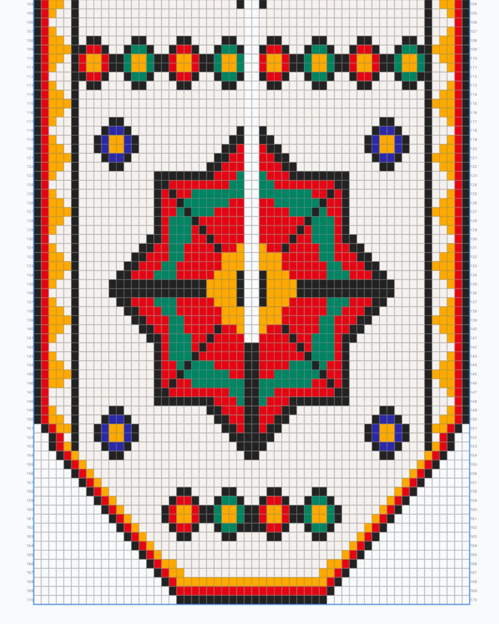 Gerdan pattern chart on a loom grid in Wevy