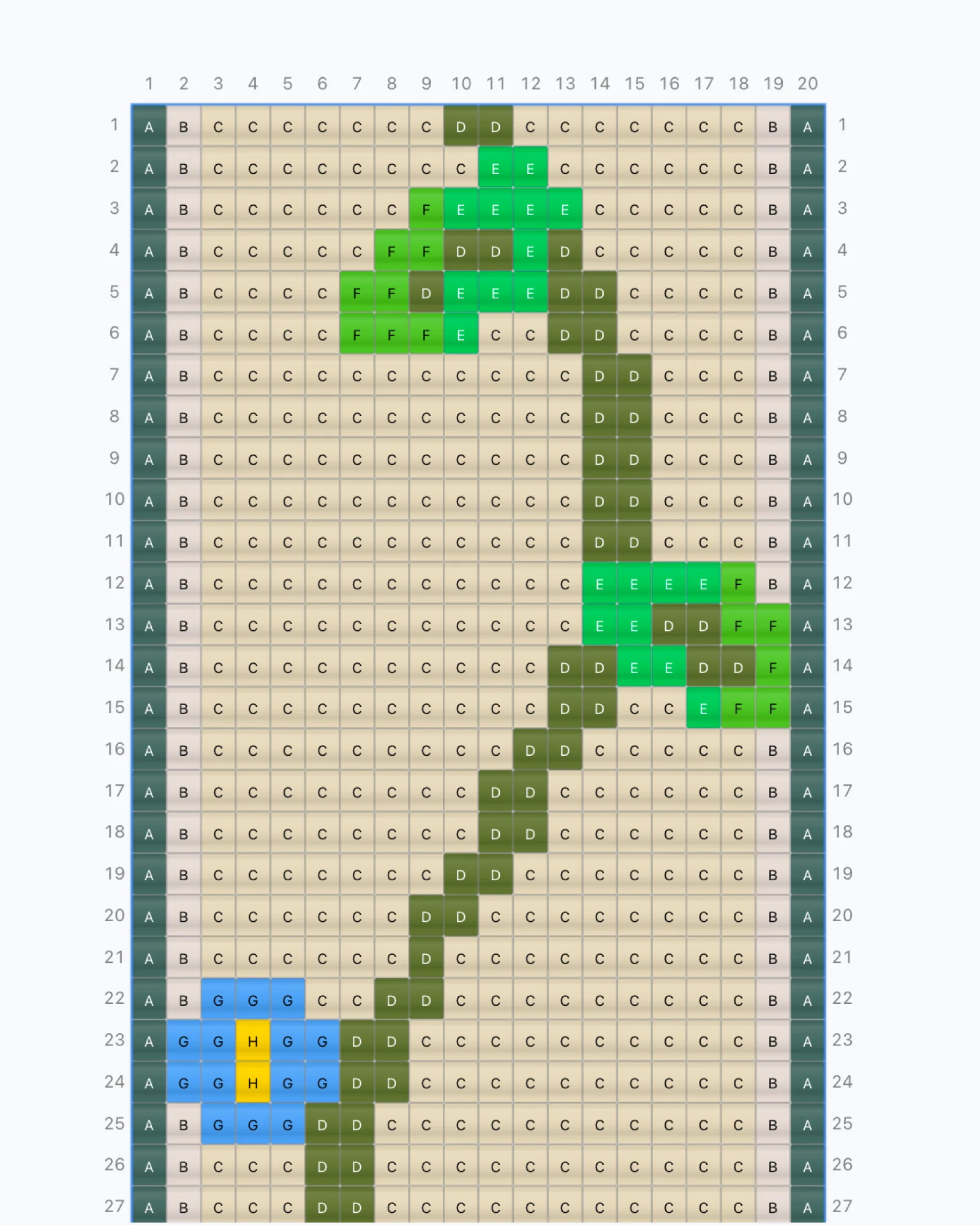 Loom bracelet pattern chart in Wevy